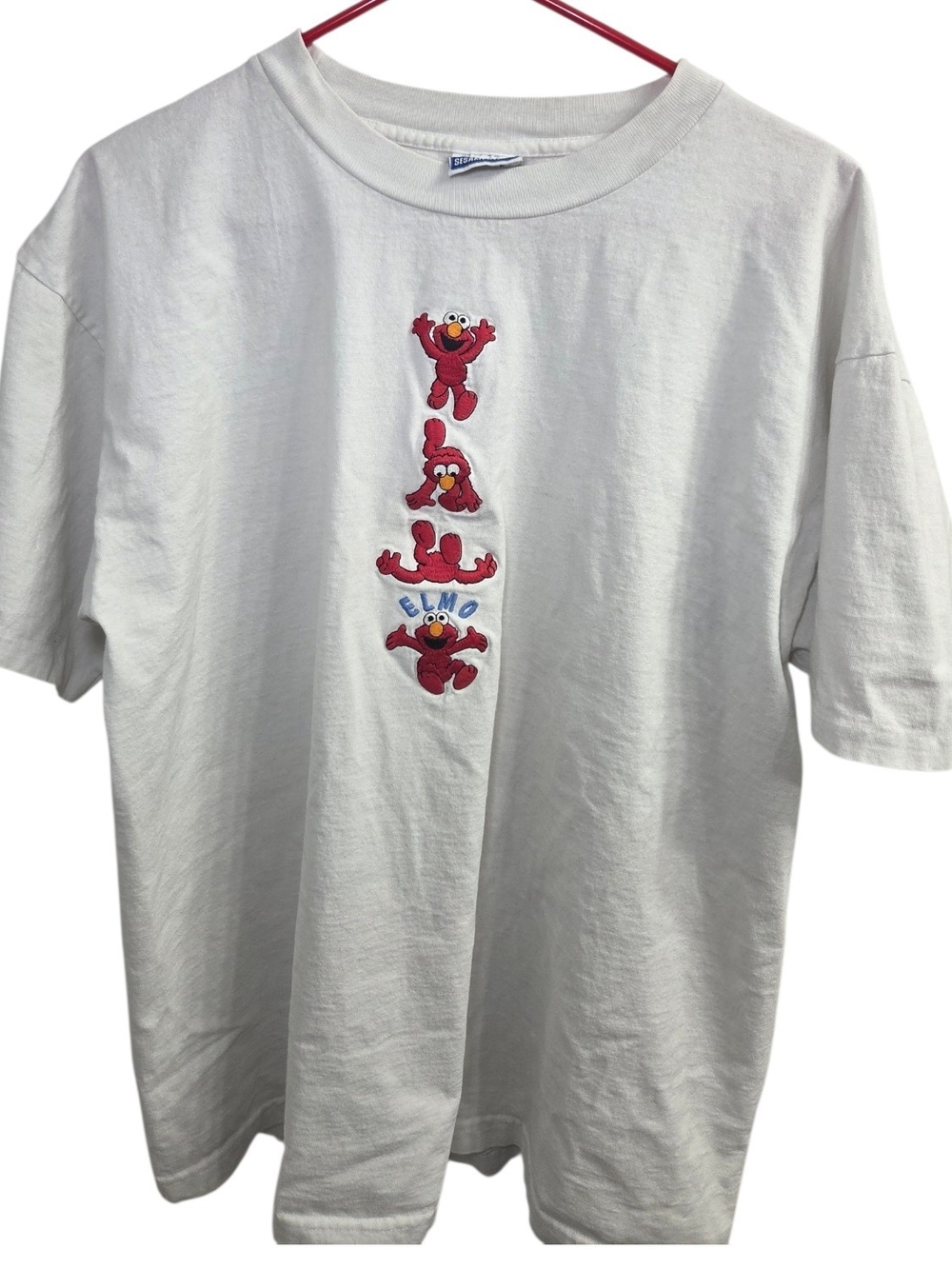 Vintage 90s Sesame Street Elmo Vertical Single Stitch Tshirt No Size Fits XL